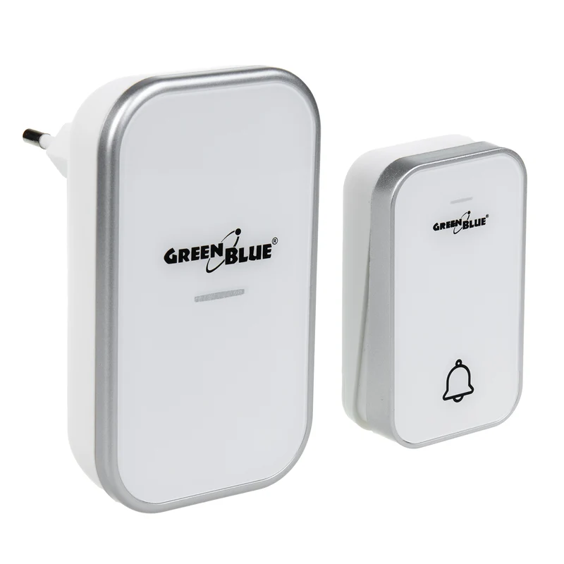 Timbre inalámbrico sin pilas GreenBlue kinetic, 38 melodías, blanco, alcance hasta 200 m, IP44, GB157 W