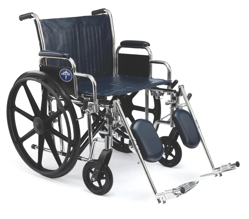 Excel Wheelchair with Removable Desk-Length Arms and Elevating Footrests, 22"