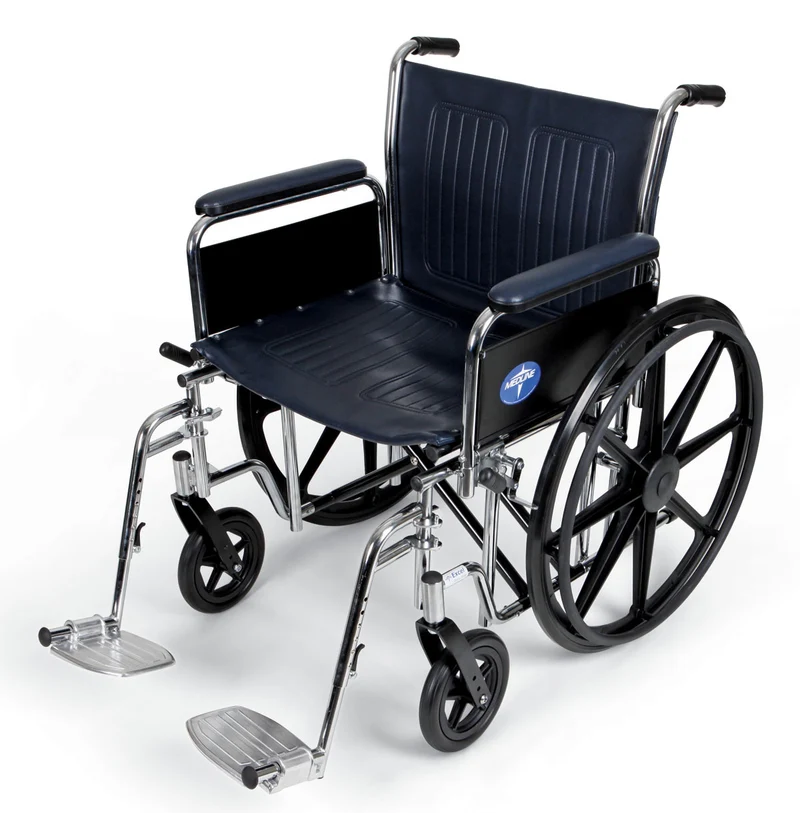Excel Wheelchair with Removable Full-Length Arms and Swing-Away Footrests, 20"