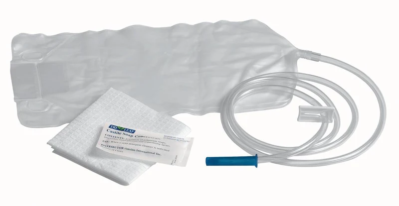 Enema Bag Set with Slide Clamp, Polybag (case of 48)
