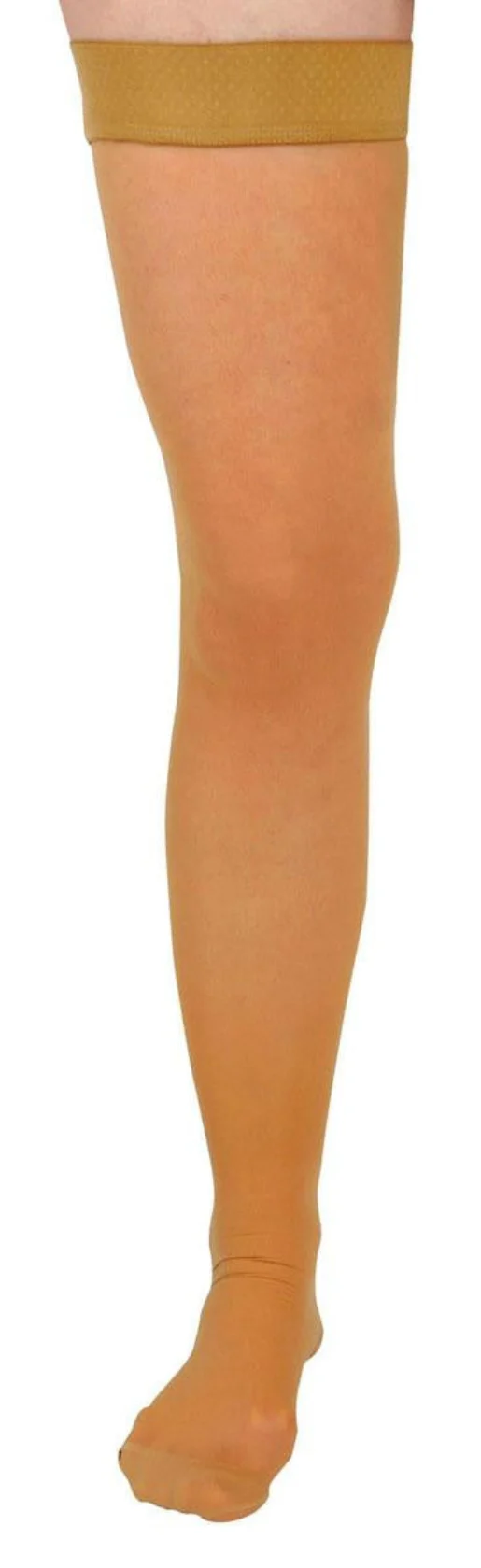 CURAD Thigh-High Compression Hosiery with 20-30 mmHg, Tan, Size D, Regular
