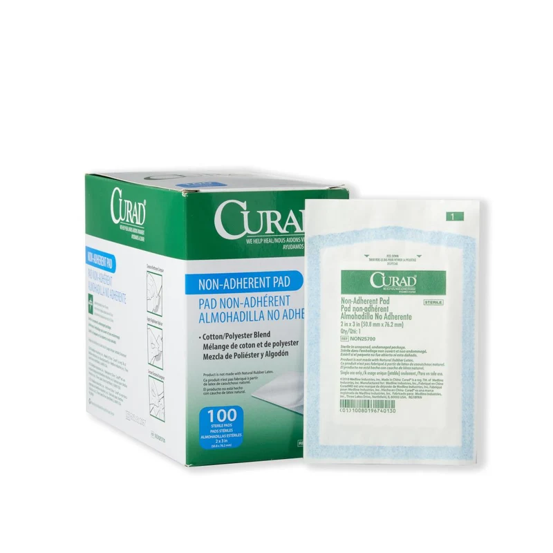 CURAD Non-Adherent Dressing Pad, Sterile, 2" x 3" (box of 100)