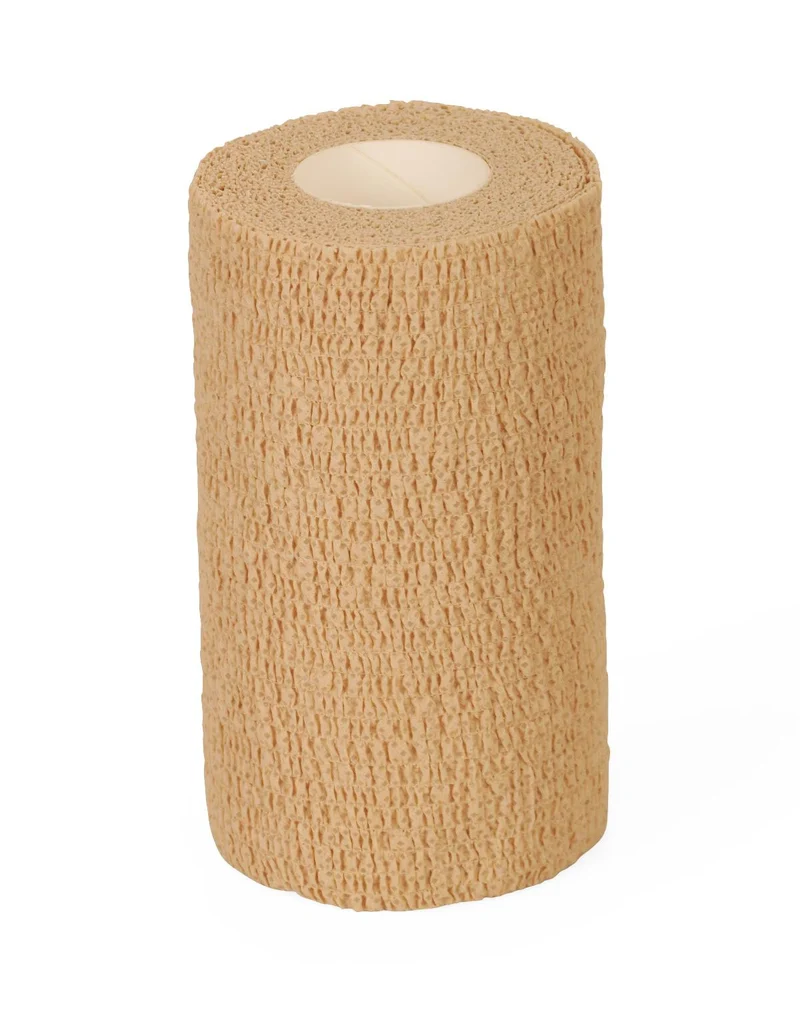 Nonsterile Cohesive Latex Bandage, Tan, 4"x 5yd. (case of 18)