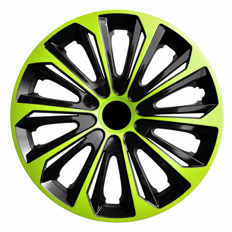 NRM STRONG DUO Tapacubos para Llantas de Acero Embellecedores de Rueda de Dos Tonos Juego de 4 para Vehículo KFZ Plástico ABS (Verde/Negro 14")