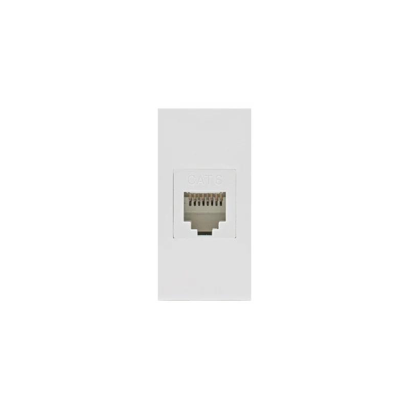 Toma de corriente LAN CAT.6 Toma de corriente de red universal Toma de corriente de pared modular Toma de corriente de pared empotrada (toma de corriente LAN, blanca)