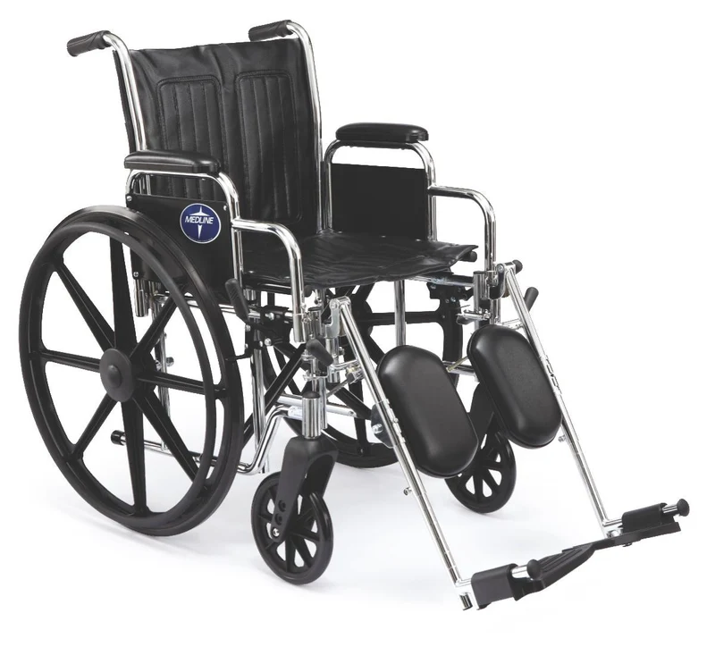 Excel Wheelchair with Desk-Length Arms and Elevating Leg Rests, 20"