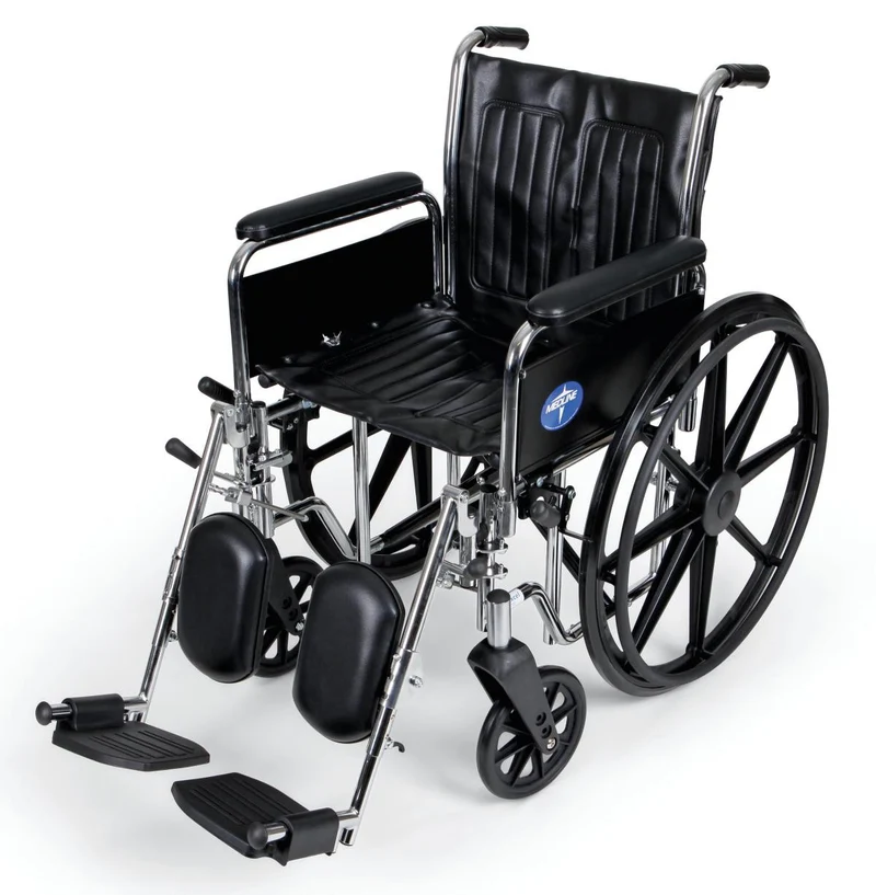 Excel Wheelchair, Full-Length Arms, Elevating Leg Rests, 18"