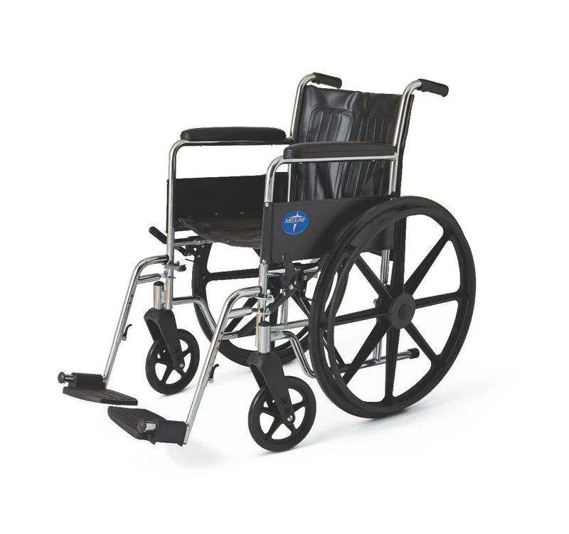 Excel Wheelchair with Permanent Arms, Swing-Away Footrests, 18"