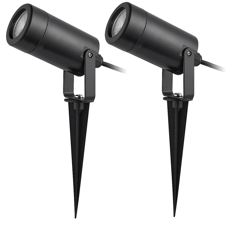 Lámpara de suelo Rabalux Krobia, IP65, color negro, casquillo GU10, máx. 4 W, 7814, 2 unidades