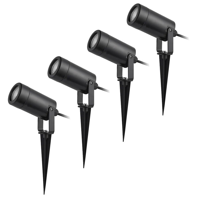 Lámpara de suelo Rabalux Krobia, IP65, color negro, casquillo GU10, máx. 4 W, 7814, 4 unidades