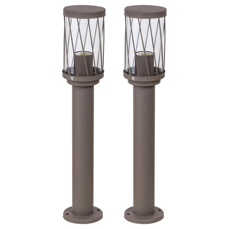 Lámpara de jardín de pie Rabalux Budapest, IP44, color marrón, casquillo E27, máx. 40 W, 8889, 2 unidades
