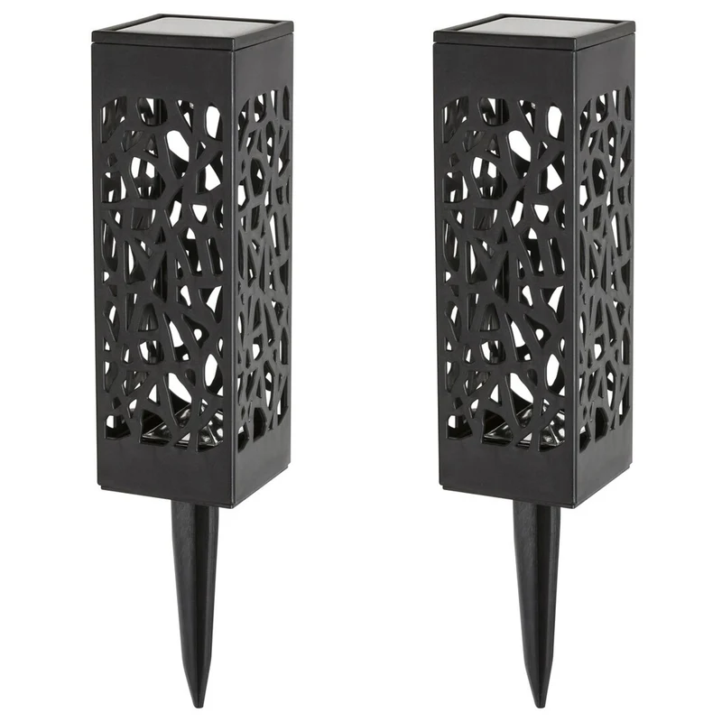 Lámpara solar Mora, 2 lm, grado de protección IP23, color negro, LED de 0,16 W, 8949, 2 unidades
