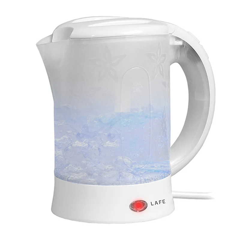 Lafe Scandi Hervidor eléctrico, turista, 600W, capacidad 0,6l, 2 tazas, 2 cucharas, blanco