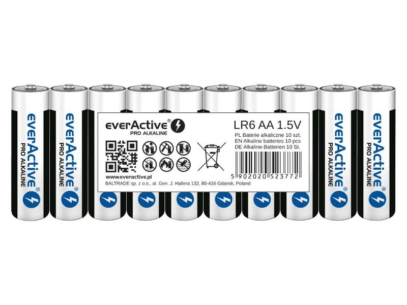 Pilas alcalinas Pro AA LR6 de EverActive, paquete de 10 unidades