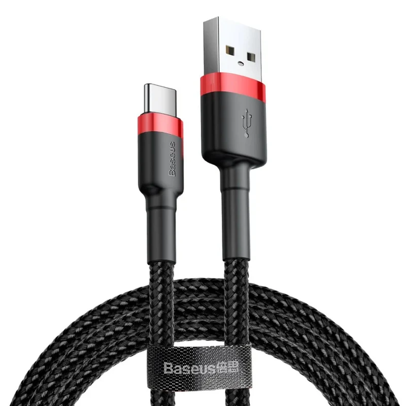 Enchufe USB A - Enchufe USB-C Cable Baseus 1m CATKLF-B91 Rojo+Negro