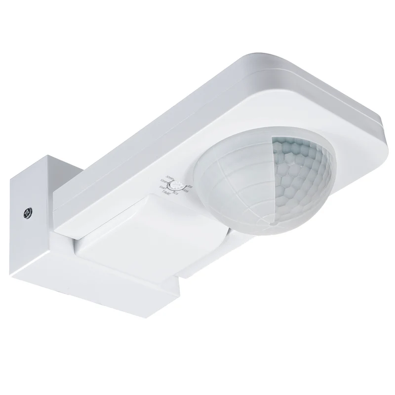 Maclean MCE243 W Sensor de Movimiento por Infrarrojos y Crepuscular, Rango de Detección de 360° hasta 20 m, Protección IP65 Contra Agua y Polvo, Máx. 2000W, Infrarrojo PIR, Interior y Exterior