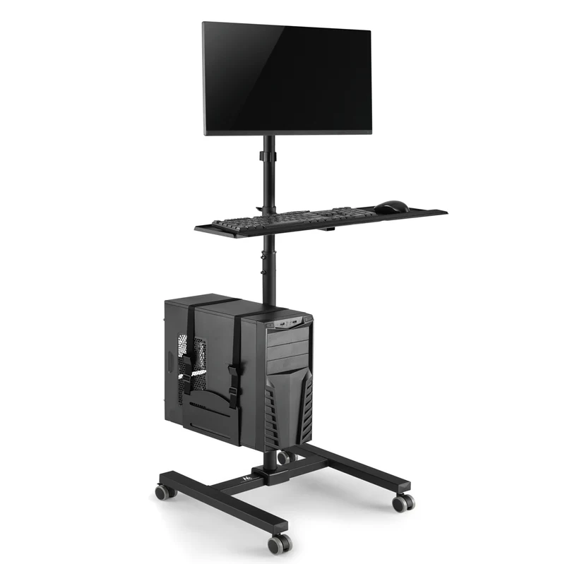 Estación de trabajo profesional para monitores TV LED LCD con ruedas Maclean Brackets MC-793: