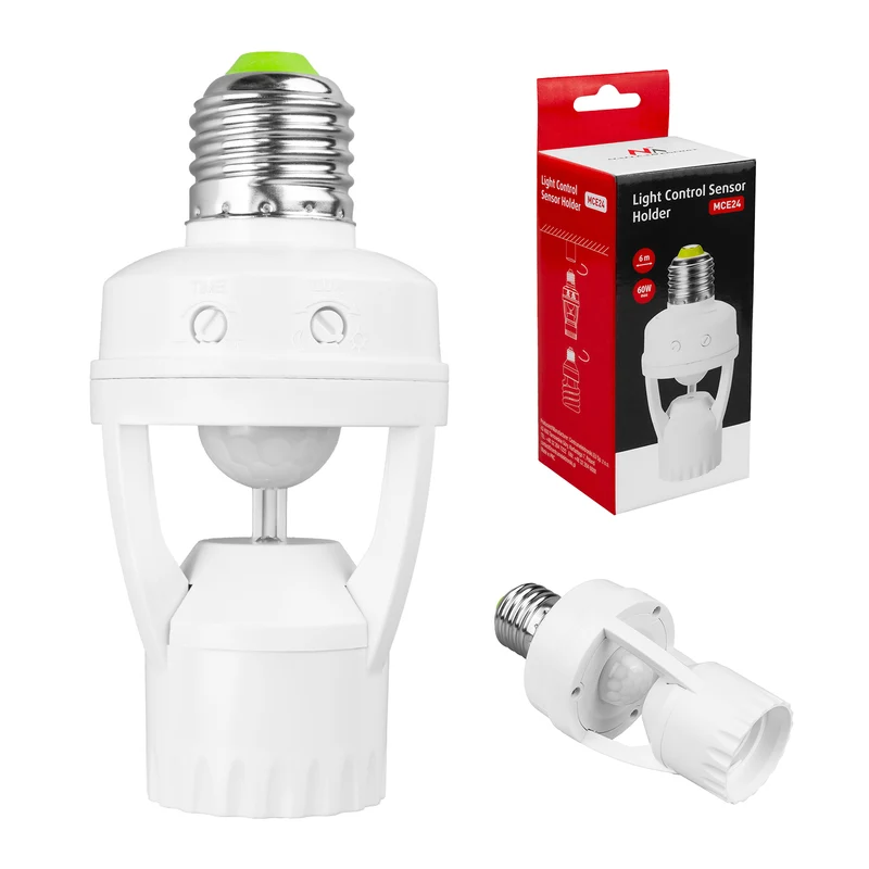 Portalámparas con sensor de movimiento 360°