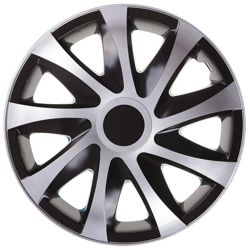Tapacubos universales de 16" 4 piezas negro con plata Draco CS Black-Silver