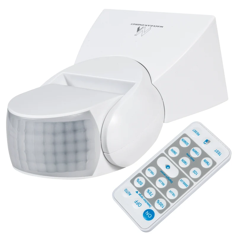 Sensor de movimiento infrarrojo con control remoto IP65, máx. 800W (bombilla), máx. 1200 W (LED) MCE241 Maclean Energy