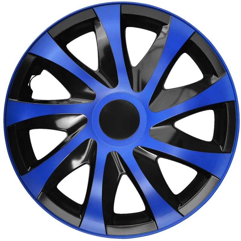 Juego de tapacubos DRACO azul y negro de 14 ", 4 piezas PARA OPEL FORD SKODA FIAT VW HONDA