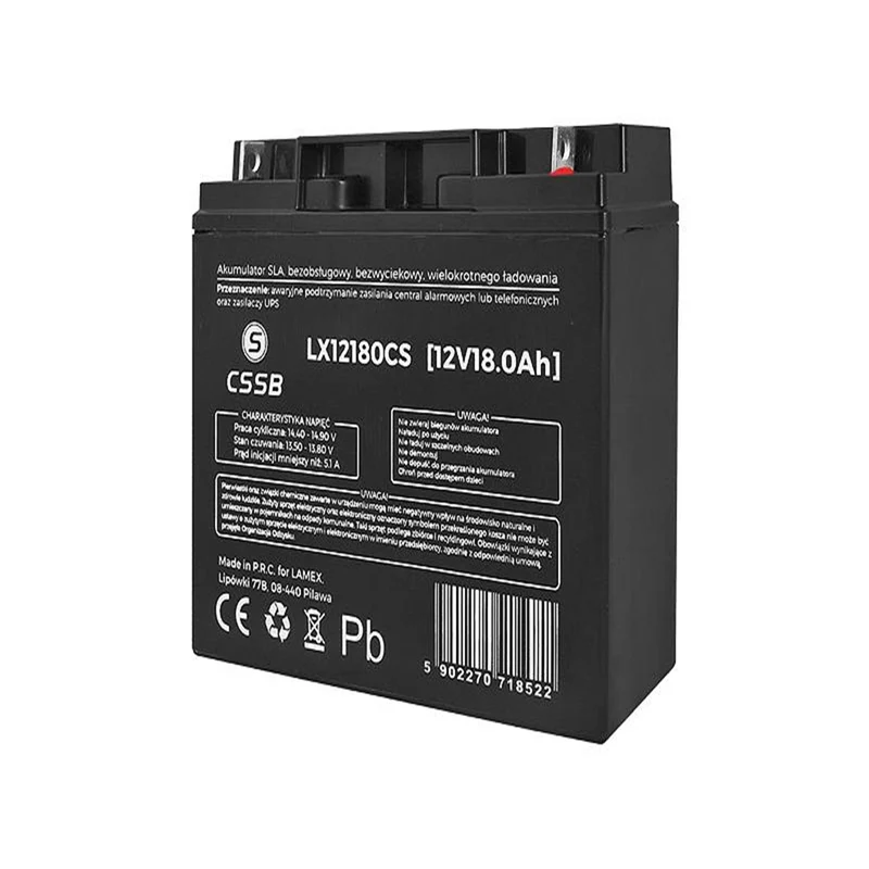 Batería de gel LX12180 12V 18Ah sin mantenimiento, sin fugas