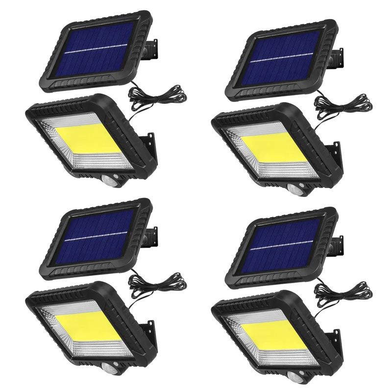 Proyector LED solar con sensor de movimiento Maclean, IP44, 5 W, 400 lm, 6000 K, batería de litio de 1300 mAh, 5,5 V CC MCE438, 4 unidades