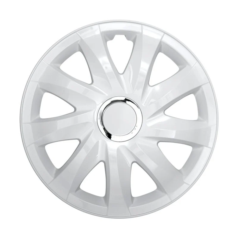 Tapacubos Drift 15 "lacado blanco 4 piezas Fácil instalación