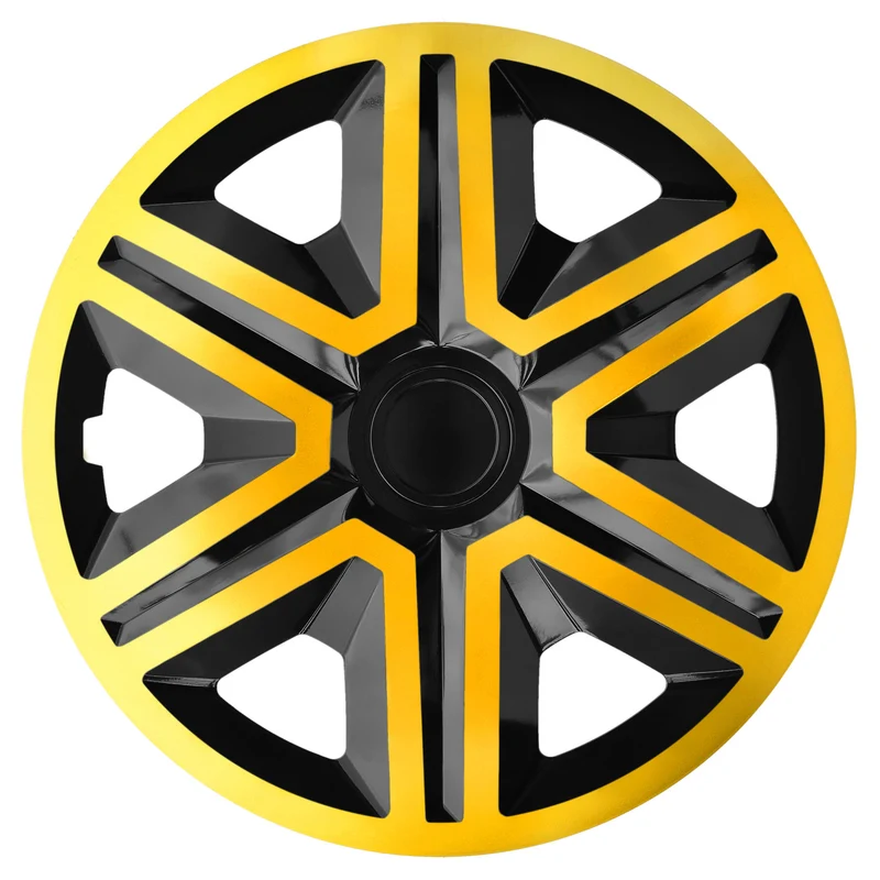 NRM ACTION Set de Tapacubos bicolor para llantas de acero de 15" color negro/dorado