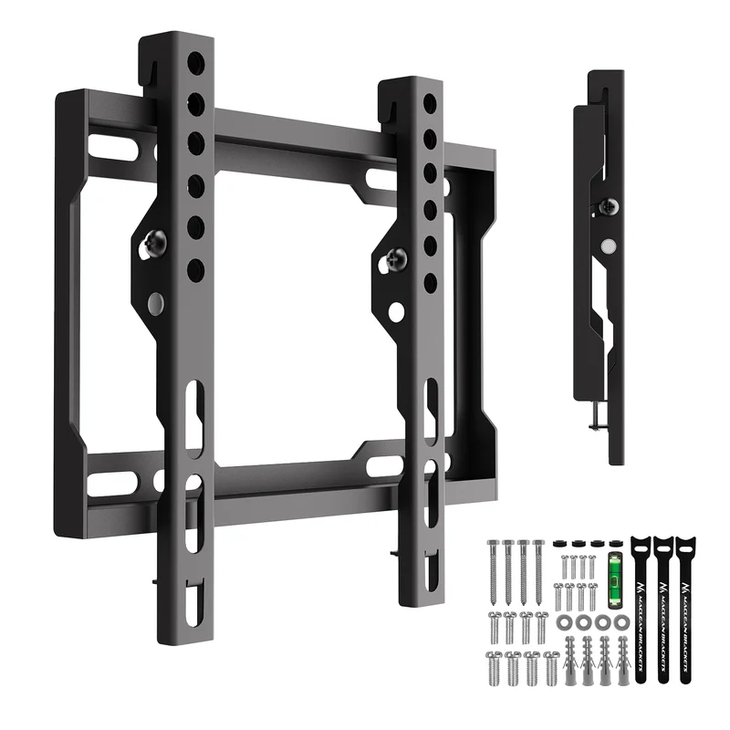 Soporte / colgador para TV Maclean, VESA máx. 200x200, 13-43", hasta 45 kg, negro, ajuste de inclinación 0°~-8°, MC-186