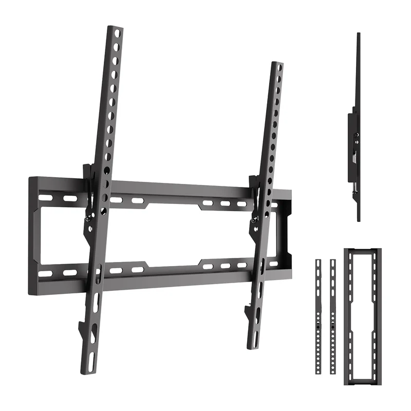 Soporte / colgador para TV Maclean, VESA máx. 600x400, 37-86", hasta 45 kg, negro, ajuste de inclinación 0°~-8°, MC-188