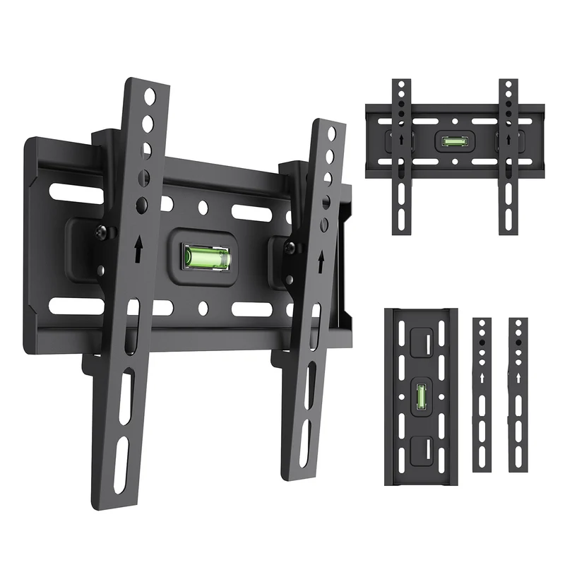 Soporte / colgador para TV Maclean, VESA máx. 200x200, 13-43", hasta 45 kg, negro, inclinación ajustable de +2° a -10°, MC-189