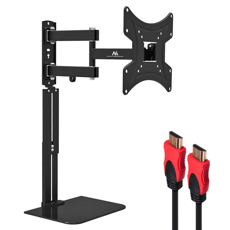 Maclean Soporte TV con estante DVD, VESA 200x200 , 23"-43", 25kg, MC-771A +HDMI 2.0 4K 3D UHD 1.8m CABLE 48 bit