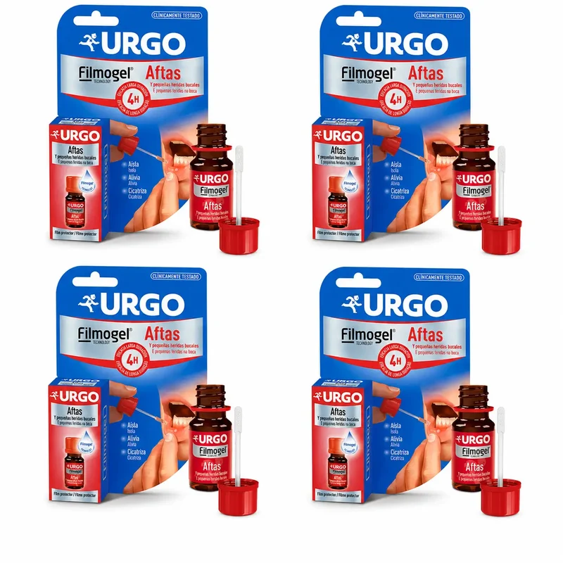 Urgo Filmogel for Mouth Ulcers, 10 ml bottle, pack of 4