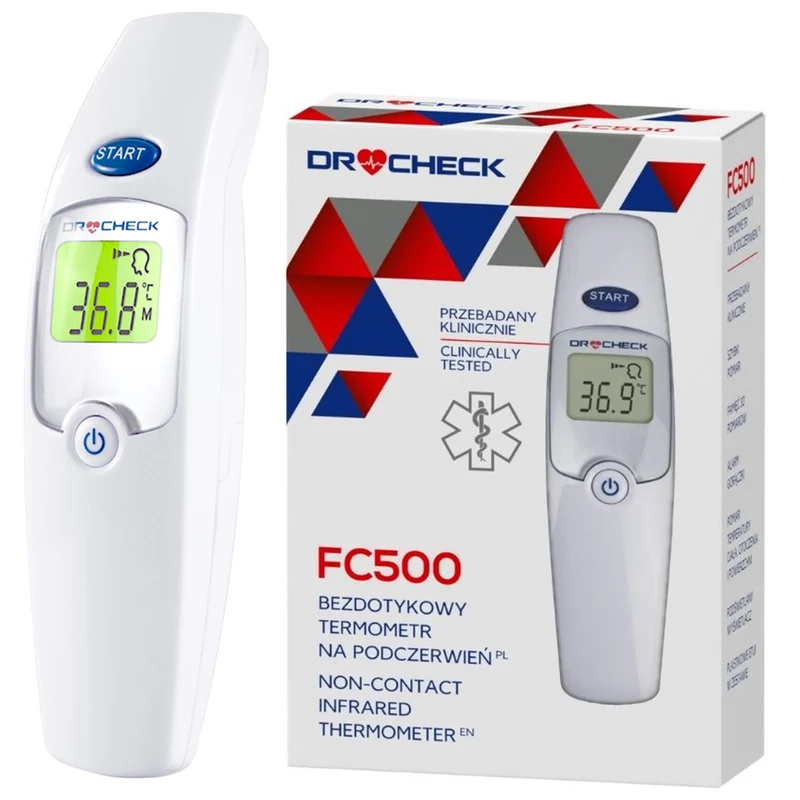 Termómetro infrarrojo sin contacto DrCHECK FC500 con memoria para 30 mediciones