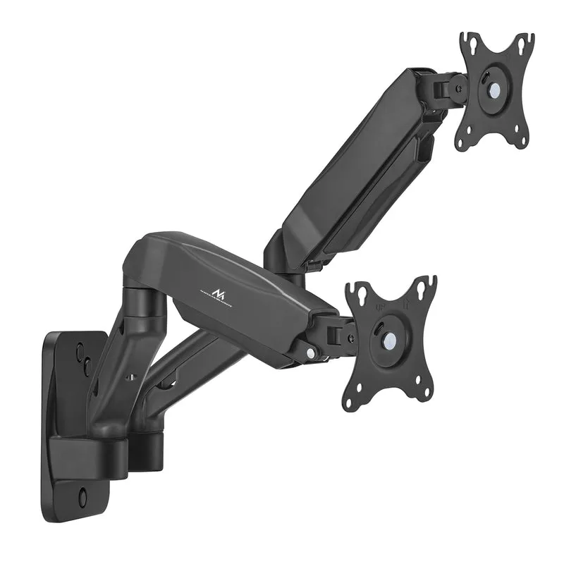 Maclean MC-988 Soporte de pared para dos monitores, Pantallas de 17-32'', Sporte doble, Muelle mecánico, Carga max. 9 kg