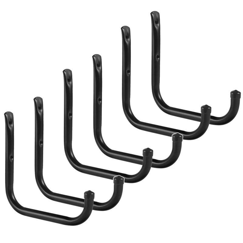 Juego de 6 soportes de pared Maclean, para neumáticos, ruedas, escaleras, bicicletas, de acero, carga máxima de 22 kg por soporte, MC-487