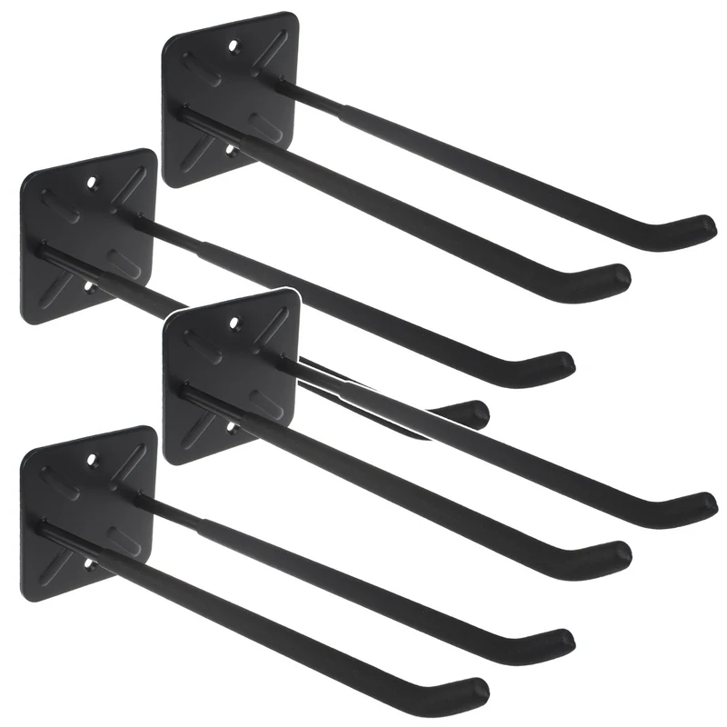 Juego de 4 soportes de pared Maclean, para herramientas, ruedas, escaleras, bicicletas, de acero, carga máxima de 70 kg, MC-436