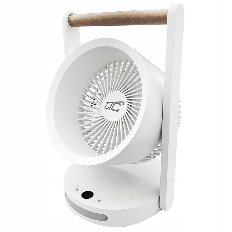 LTC LXWB17 Ventilador de sobremesa inalámbrico, luz nocturna y pantalla LED, 5 niveles de velocidad, batería de 3600 mAh