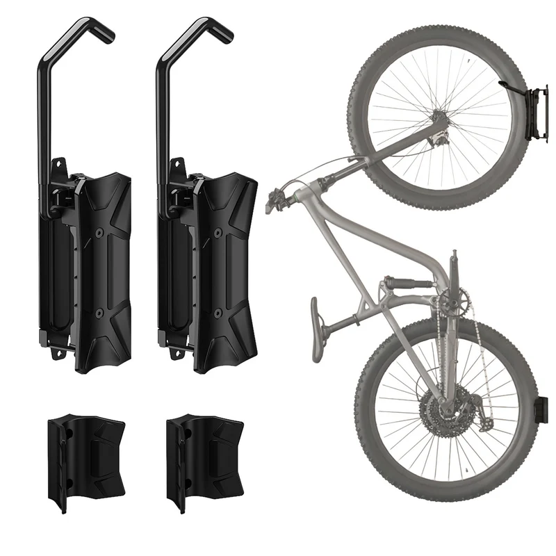 Soporte de pared para bicicletas Maclean, carga máxima de 35 kg, ángulo de inclinación ajustable, acero, MC-171, 2 unidades