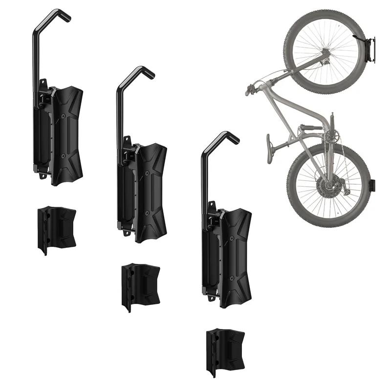 Soporte de pared para bicicletas Maclean, carga máxima de 35 kg, ángulo de inclinación ajustable, acero, MC-171, 3 unidades
