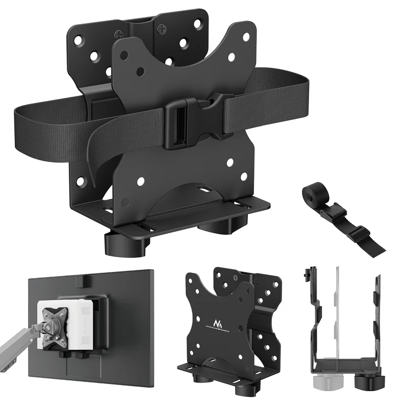 Soporte Maclean para miniordenador, alcance 17-70 mm, compatible con VESA, carga máx. 5 kg, negro, MC-115 B