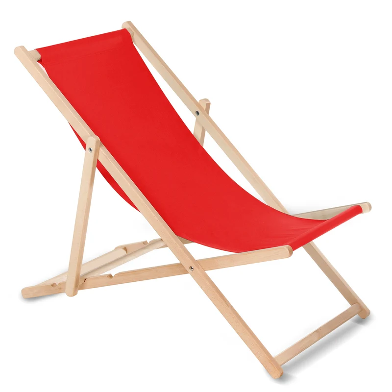 GreenBlue GB183 tumbona plegable de haya roja clásica