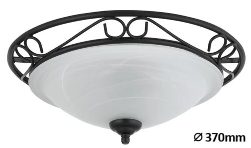 Lampa sufitowa Athen ceilingD37 E27 2x60W negro mate