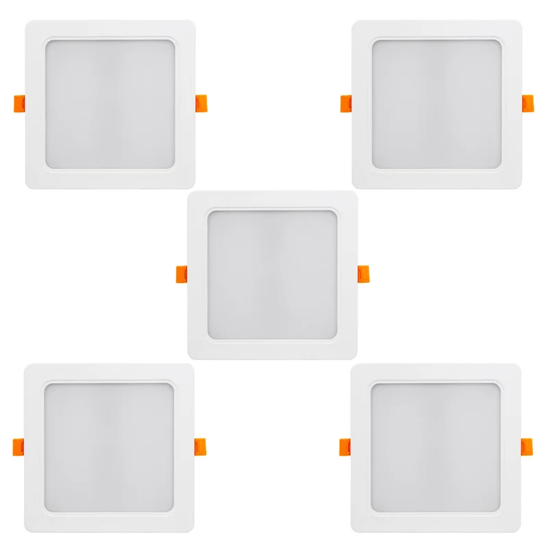 5x Panel de techo Maclean LED, montaje empotrado SLIM, 18W, Blanco Neutro 4000K, 170*170*26mm, 1900lm, MCE374 S