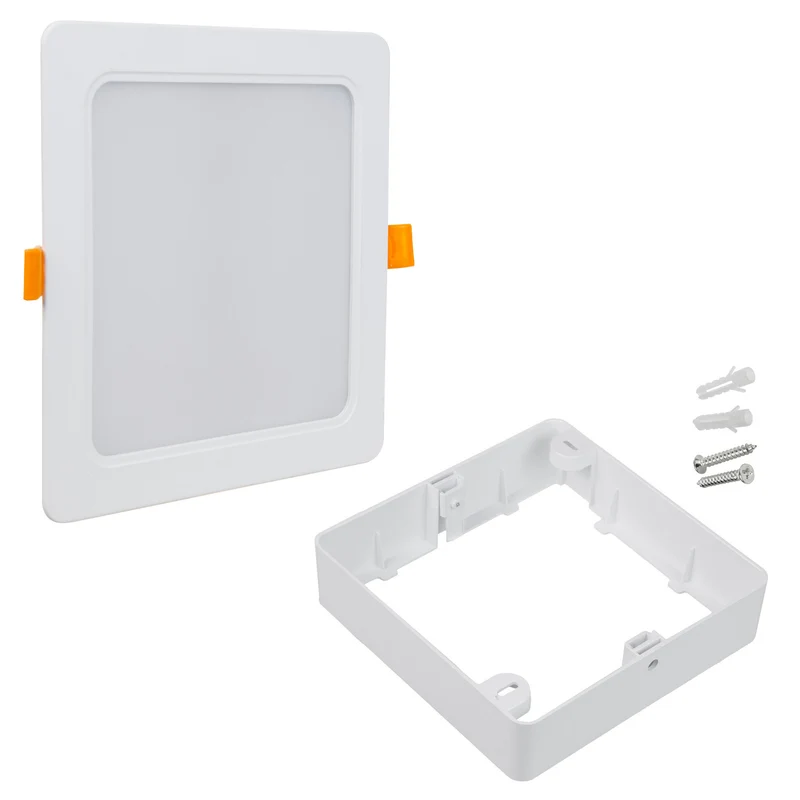 Panel LED de techo Maclean, montaje empotrado SLIM, 18 W, blanco neutro 4000 K, 170*170*26 mm, 1800 lm, MCE374 S + adaptador de montaje en superficie MCE379 S