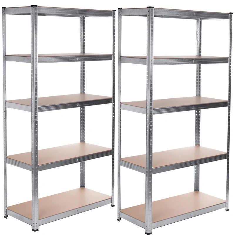 2x estantería metálica 175 kg x5 180x90x40cm GreenBlue, galvanizada, plegable, MDF, GB378
