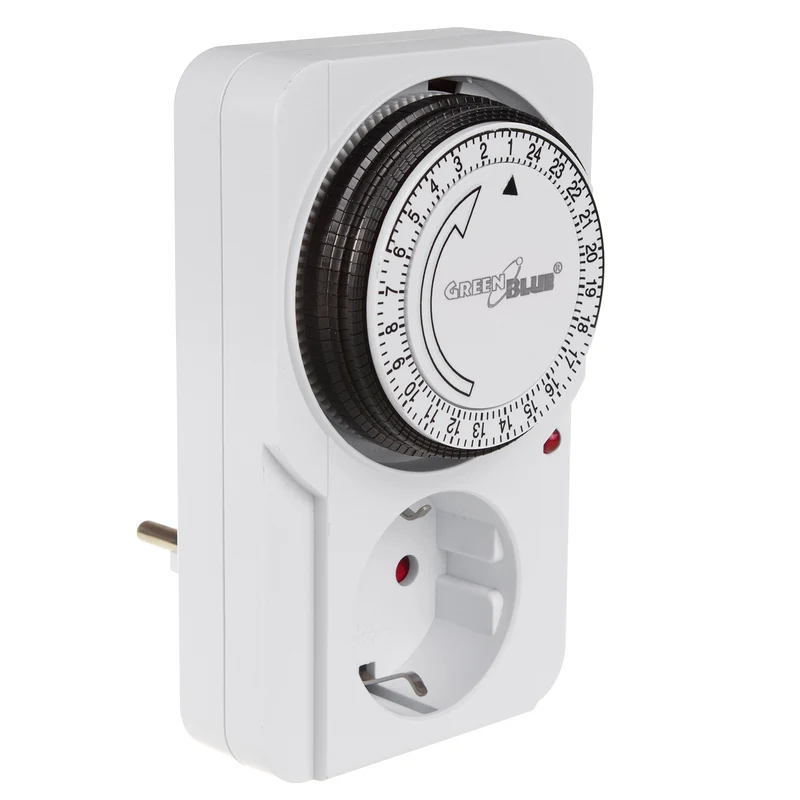 GreenBlue GB360 F Interruptor Temporizador Mecánico, 48 Programas, Carga máx. 16A, IP20