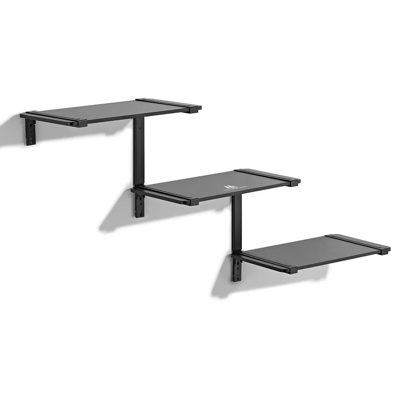 Maclean MC-974 Estanterías Modulares de Tres Niveles, Estante Mural, Carga máxima 30kg