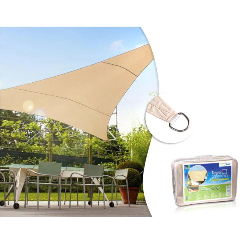 Toldo para jardín vela de sombra 3,6m triangulo de poliéster GreeenBlue GB500